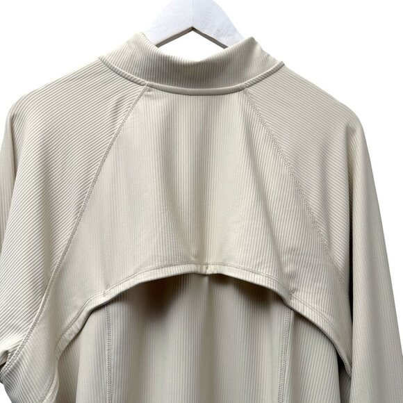 Old Navy Active Jacket Plus Size 3X Cream Ribbed Knit Sportswear Zip Front NWT - Picture 7 of 11